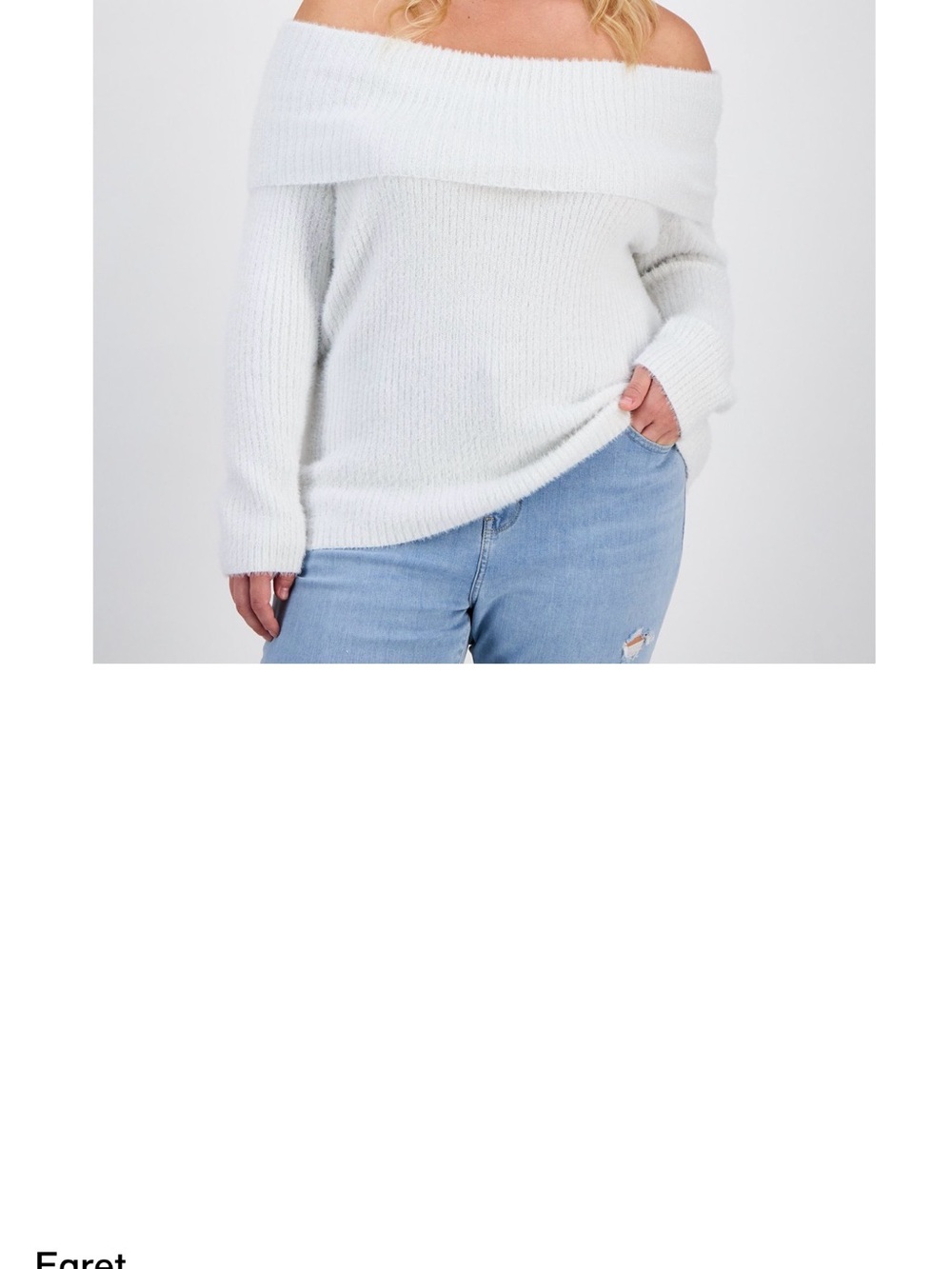 Hippie Rose Off-the-Shoulder Sweater in Egret White
